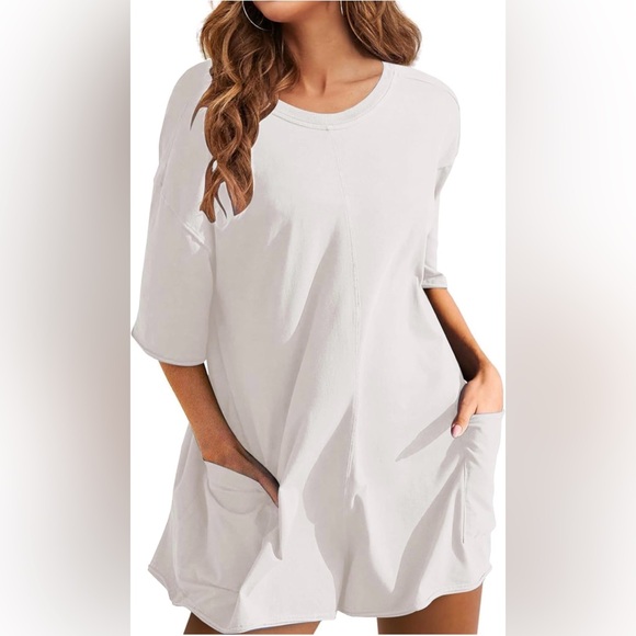 LTSCNRM Tops - LTSCNRM - NWT - Elegant White Short Sleeve Women's Romper